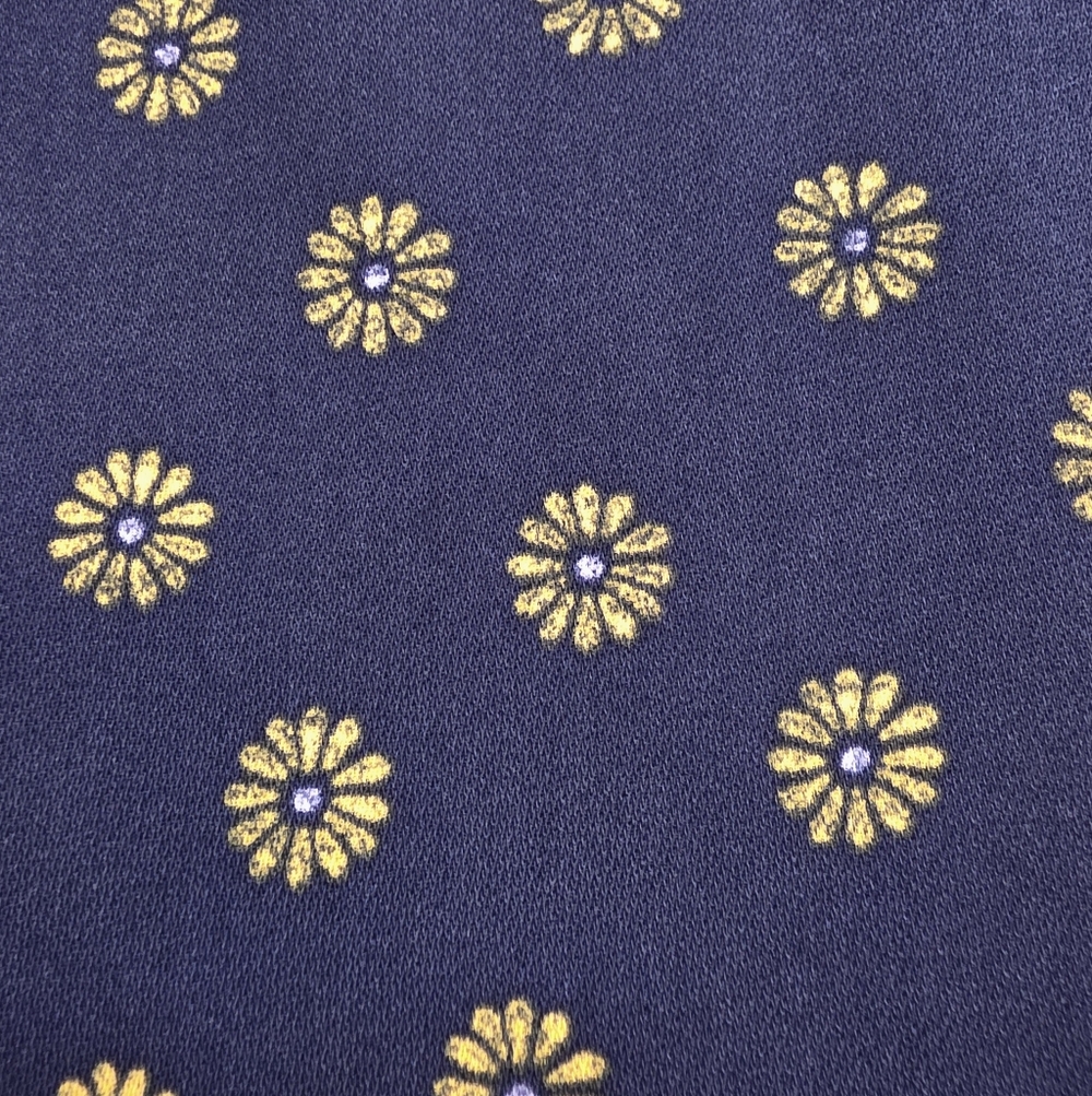 J.Crew Daisy Print High-Low Wrap Skirt XL Navy Yellow Floral Boho Cottagecore - Picture 2 of 7